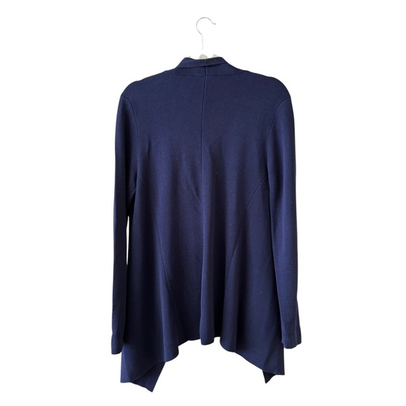 Eileen Fisher Silk Blend Open Front Knit Cardigan Sweater Size M Blue Minimalist - Picture 4 of 8